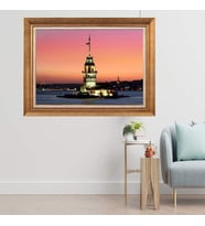 Altın Varaklı  Çerçeveli Paspartulu Tablo ndd1463 (Gold)