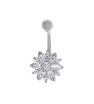 Kadın Çiçek Model Çelik Piercing (Gümüş)