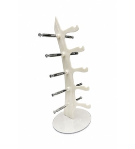5'li Yelken Model Sedef Beyaz Gözlük Standı – Akrilik 5 Bölmeli Organizer