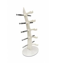 5'li Yelken Model Sedef Beyaz Gözlük Standı – Akrilik 5 Bölmeli Organizer