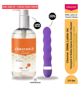 Chevron Lubido 250ml Su Bazlı Kayganlaştırıcı Jel ve Mor Renkli Ergonomik Titreşimli Kişisel Cinsel Sağlık Seti