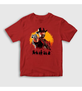 Presmono Unisex Çocuk Kırmızı Cover Oyun Red Dead Redemption T-Shirt 507599tt