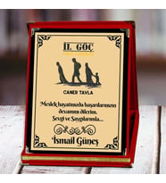 İl Göç Uzman Yardımcısı Baskılı Plaket (1. Tasarım)  Kişiye Özel (Kırmızı)
