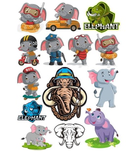 Fil Sticker Set-1 13 Parça Telefon, Tablet, Defter, Laptop Sticker