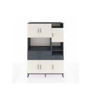 Hyperion Dolap 10 Raflı 3 Çekmeceli 6 Kapaklı 132x44x195 Antrasit-Aytaşı/Antrasit