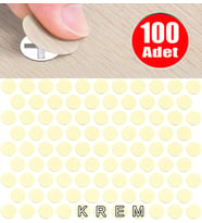 AletÇantam Yapışkanlı Tıpa Mobilya Dolap Vida Kapatma Gizleme Kapağı Parlak Krem -100 Adet