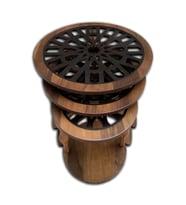 Zigon CNC 12468 ST Osmanlı Motif İşleme Metal Ayak Kütük Desen MDF tabla El Yapım (Ceviz)