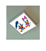 Baby Donald Duck Çocuk Odası Led Avize Göz Yormayaz-60 cmx60 cm Kare Beyaz Işık Beyaz Metal Çerçeve