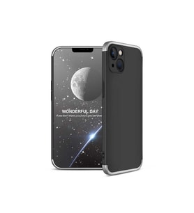 Apple iPhone 13 Mini Uyumlu Kılıf Zore Ays Kapak (Siyah-Gri)