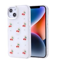 Coverzone Apple iPhone 14 ile uyumlu K?l?f Airbag K�?eli 2mm Kamera �?k?nt? Korumal? Simli ?effaf Bask?l? Z-Kutup Kapak Kiraz