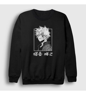 Presmono Unisex Siyah Bakugo Anime Boku No Hero Academia Sweatshirt 234240tt