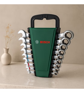 8 Parça 8-19 mm Kombine Anahtar Takımı (Plastik Standlı, Taşıma Aparatlı)