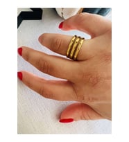 GOLD RENK SIRALI ÇELİK YÜZÜK NO 6 ACR8800