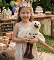 Kişiye Özel İsimli Peluş Oyuncak Ördek Doğum Günü Hediyesi Kız Erkek Çocuğa Kuzene Hediye Yeni Doğan Bebek Hediyesi (Bej)