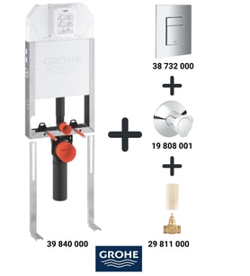 Grohe Gömme Rezervuar Seti Uniset Slim (Buton 3873200 Vana 19808001 Dahil 4 Parça)