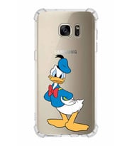 Samsung Galaxy S7 Edge  Köşe Korumalı Antişok Kapak Donald Duck Tasarımlı Şeffaf  Kılıf