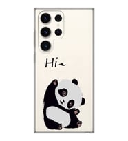 Samsung Galaxy S23 ULTRA Uyumlu Sevimli Panda Desenli Şeffaf Telefon Kılıfı