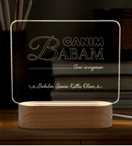 Kişiye Özel Baba LED Gece Lambası – Canım Babam Tasarımlı Babalar Günü Hediyesi - Babaya Doğum Günü Hediyesi