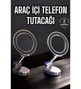 Telefon Tutucu Tüm Arabalara Uyumlu Araç İçi Katlanabilir Manyetik Tasarım