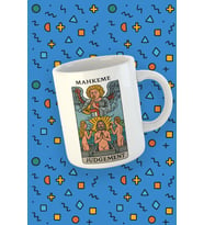 Kartura Koleksiyonu – Tarot Mahkeme Kartı Özel Tasarım Kupa Bardak (Beyaz)