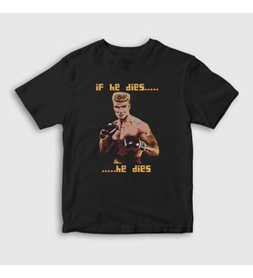 Presmono Unisex Çocuk Siyah Dies ivan Drago Film Rocky T-Shirt 249609tt
