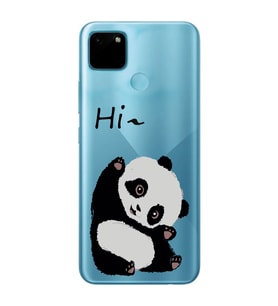 Realme C21Y/C25Y Uyumlu Sevimli Panda Desenli Şeffaf Telefon Kılıfı
