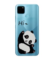 Realme C21Y/C25Y Uyumlu Sevimli Panda Desenli Şeffaf Telefon Kılıfı