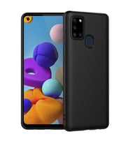 Samsung Galaxy A21S İnce Mat Silikon Kılıf Siyah