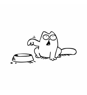 Beslenmeyi Bekleyen Kedi Araba Sticker siyah 16x8 CM (Siyah-Siyah)