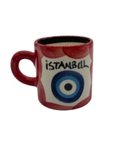 Özel Kabartma Küçük Nazar Kupa Kırmızı