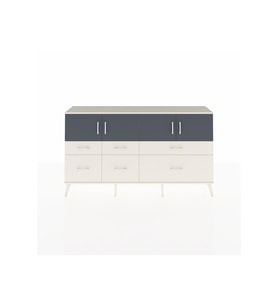 Arges Konsol 4 Raflı 6 Çekmeceli 4 Kapaklı 176x30x99 Aytaşı-Antrasit/Aytaşı