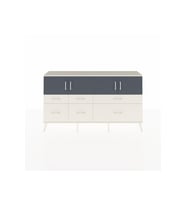Arges Konsol 4 Raflı 6 Çekmeceli 4 Kapaklı 176x30x99 Aytaşı-Antrasit/Aytaşı