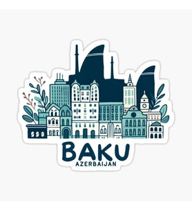 Baku Azerbaijan Sticker Araba Oto Sticker Etiket 19CM