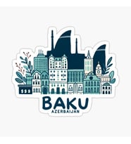Baku Azerbaijan Sticker Araba Oto Sticker Etiket 19CM