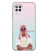 Huawei Pink Hair Tasarımlı Şeffaf Telefon Kılıfı