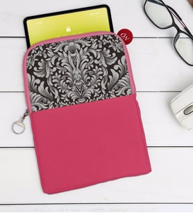 BK Gift Retro Motif Tasarımlı Taşınabilir Koruyucu Tablet Kılıfı & Organizer Çanta - Pembe-2