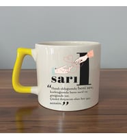 Sarıl Baskılı Sarı Kulplu D Kupa