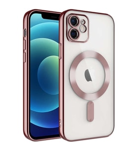 Lexroo iPhone 11 Kılıf Kamera Korumalı M-safe Wireless Şarj Özellikli Demre Kılıf - Rose Gold