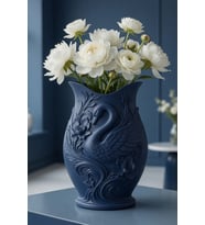 MYCRAFT3D Kuğu Desenli Dekoratif Vazo 15 cm  3D Baskılı Mat Dokulu Şık Masa ve Raf Dekoru