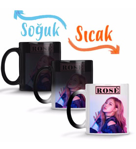 Blackpink Rose Sihirli Kupa Bardak Porselen