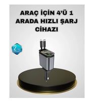 Mey İthalat® Araç Şarj Adaptörü 66W PD QC Hızlı Şarjlı ve Çekilebilir Kablolu