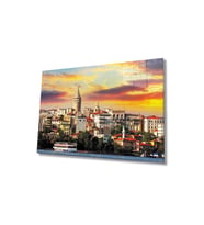 Miyrem Glasses Collection -A1^# Istanbul Galata Kulesi Manzara Cam Tablo (Çok Renkli)