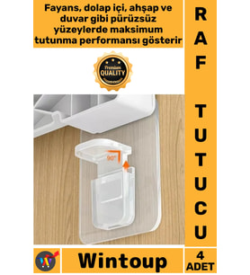 #RafTutucu Şeffaf Dolap İçi Bölme Destek Aparatı Delmesiz Kristal Güçlü Montaj Yapışkanlı Raf Tutucu