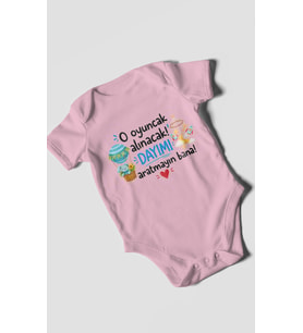 Dayıya Özel Kısa Kollu Bebek Body %100 Pamuk