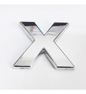 Cemax X Harfi 3,75 cm Krom Yapışkanlı