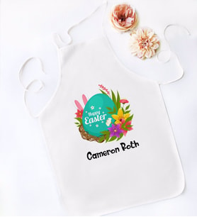 BK Gift Kişiye Özel Paskalya Bayramı Beyaz Mutfak Önlüğü-9