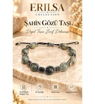 Sertifikalı Şahin Gözü Taşı Hematit Aparatlı Ayarlanabilir El İşçiliği Makrome Doğal Taş Bileklik
