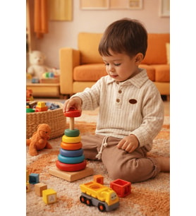 Erkek Bebek Polo Yaka Pantalonlu Müslin Kumaş Bebek Erkek İkili Takım Set Babyhola (Kahverengi)
