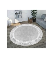 Eliana Home Baskılı, Yıkanabilir Kaymaz Taban Yuvarlak Halı LNA7315-SD563 120x120 cm (Gri)