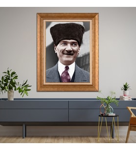 Altın Varaklı Paspartulu Çerçeveli Tablo hb667